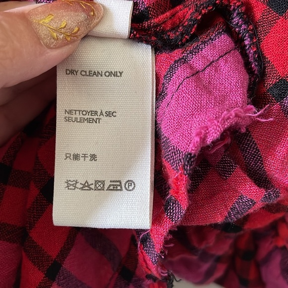 Free People Pacific Dawn Plaid Shirt SZ Large - Picture 10 of 10